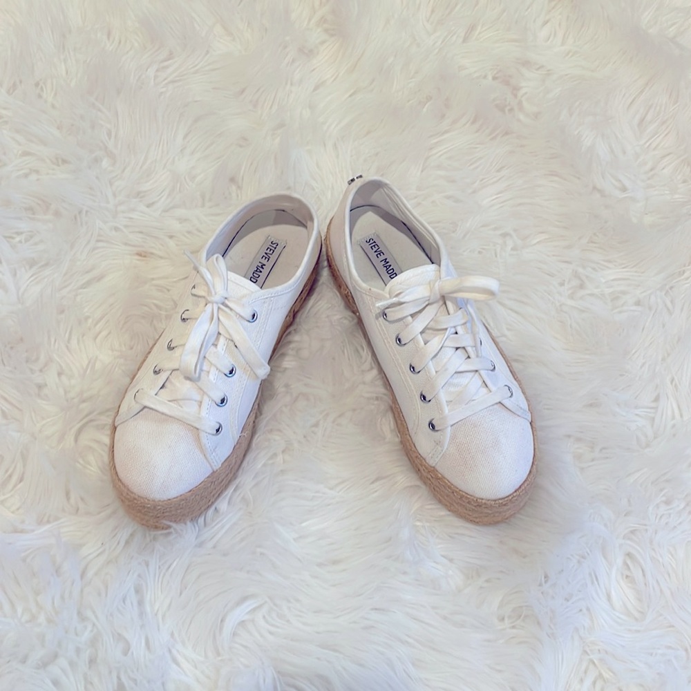 Steve Madden - Platform Espadrille White Sneakers